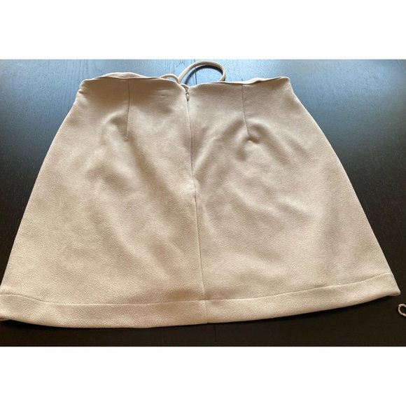 Newbury Kustom Mini Skirt Womens Medium Cream Buttery Soft Corset Tie A-line - Picture 13 of 16